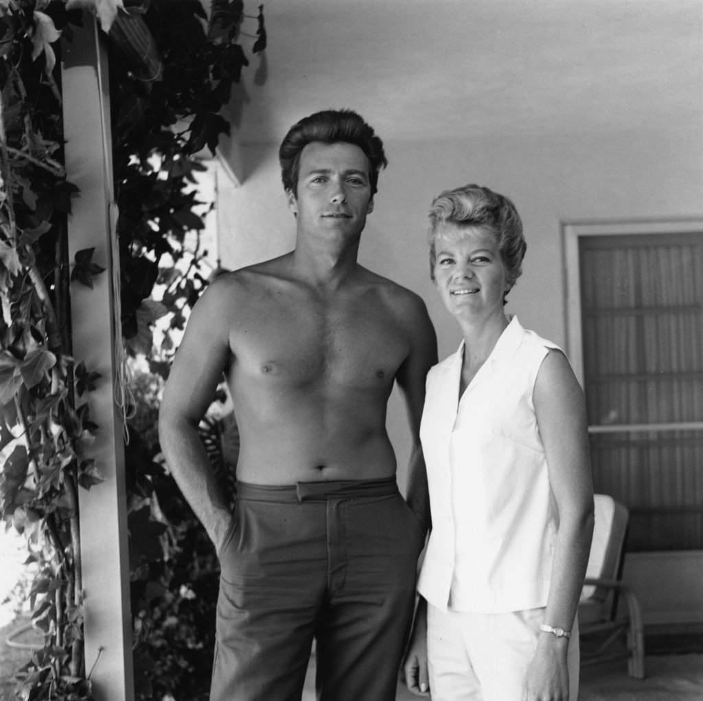 American actor Clint Eastwood with his first wife Maggie Johnson at their home in the Hollywood Hills, Los Angeles, California, circa 1960. 