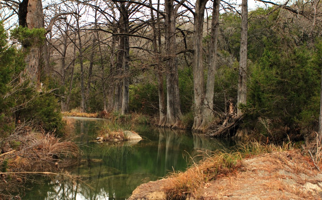Beautiful early spring landscape near Hamilton Pool on Hamilton Creek, Texas.