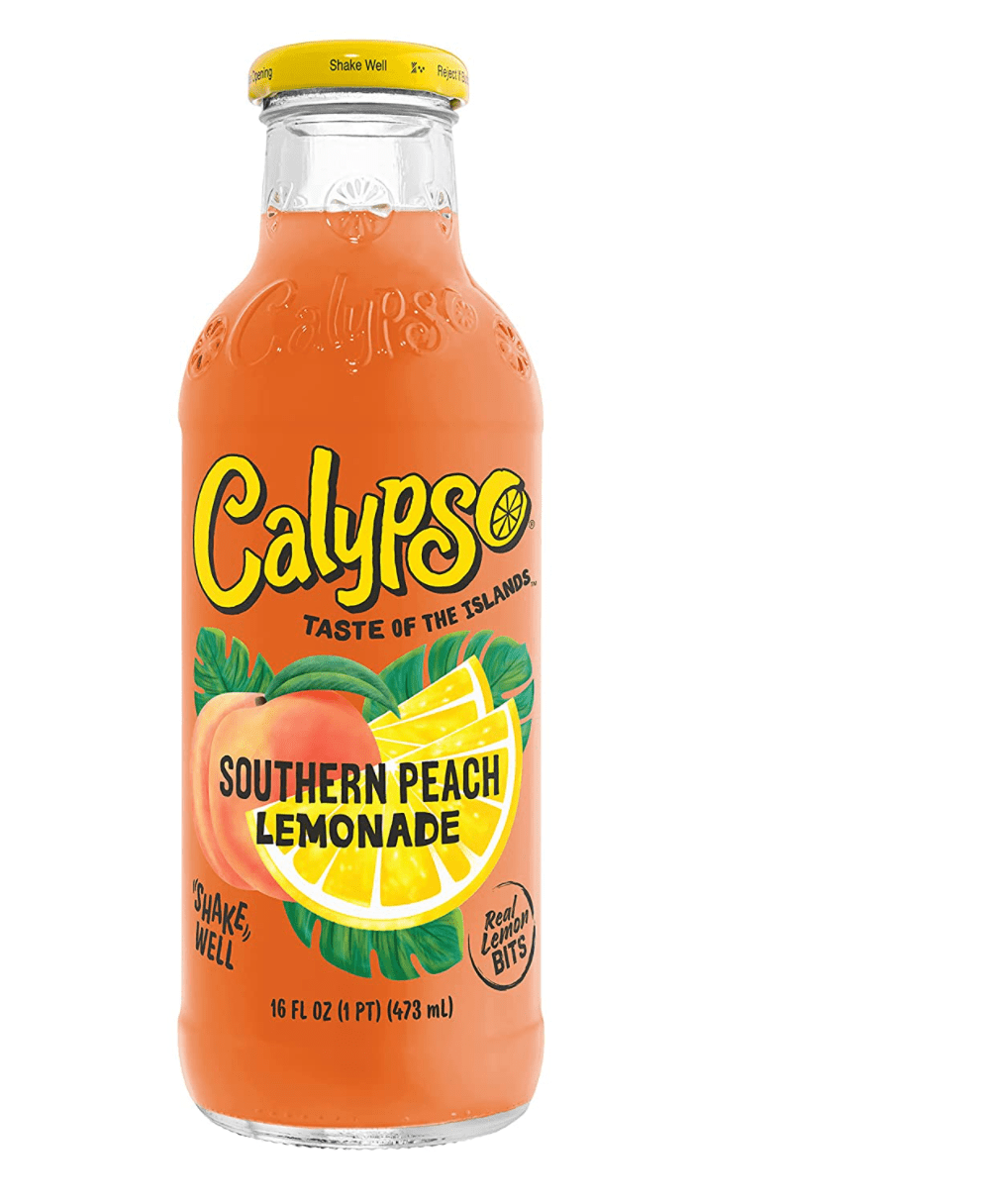 Calypso Lemonades | Made with Real Fruit and Natural Flavors | Southern Peach Lemonade, 16 Fl Oz (Pack of 12)
