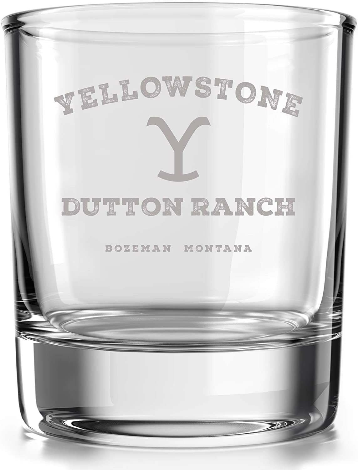 Yellowstone Dutton Ranch Bozeman Montana - Old Fashioned Whiskey Rocks Bourbon Glass - 10 oz capacity - Made in the USA