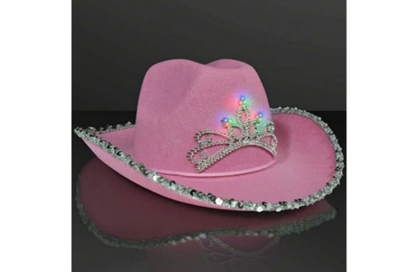 cowgirl hat (pink, with tiara that lights up)