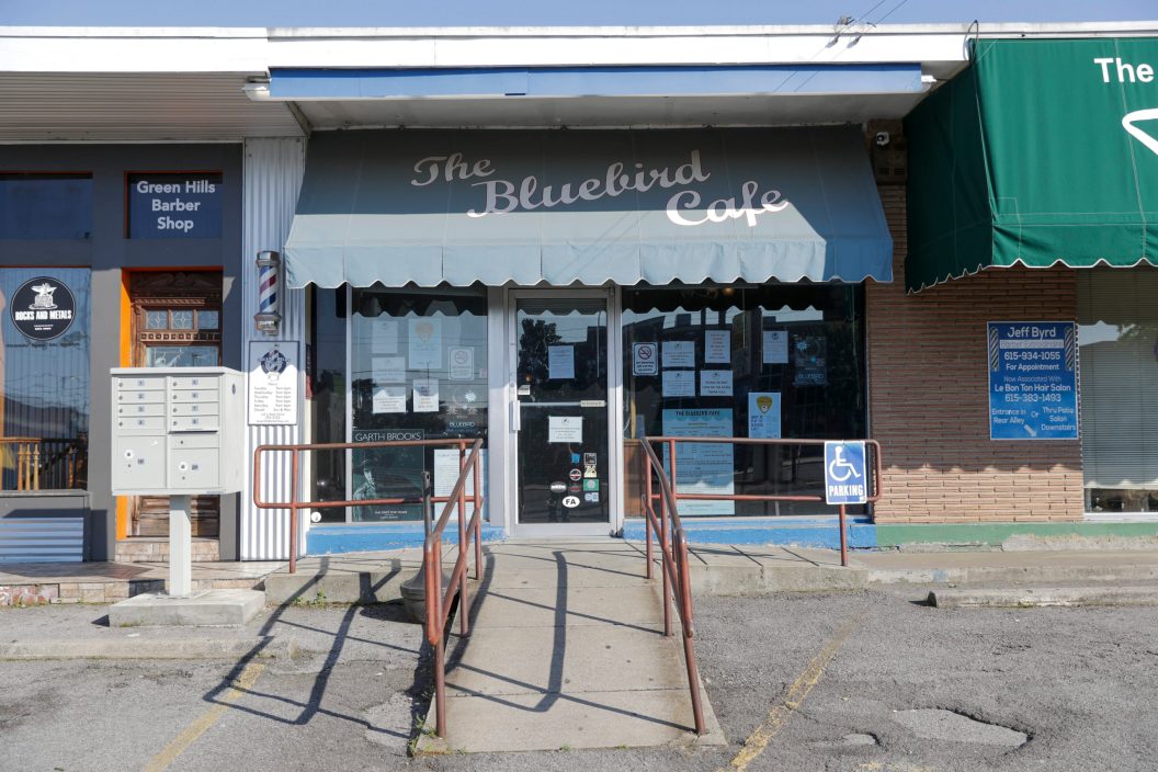 This April 16, 2020, photo shows The Bluebird Cafe in Nashville, Tenn.