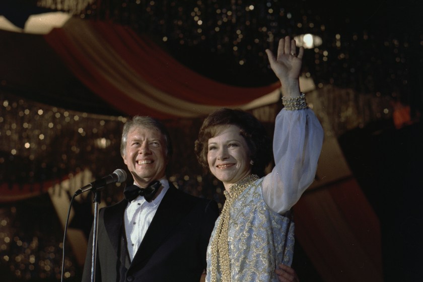 Photograph of President Jimmy Carter and Rosalynn Carter at the Inaugural Ball circa 20 January 1977. 