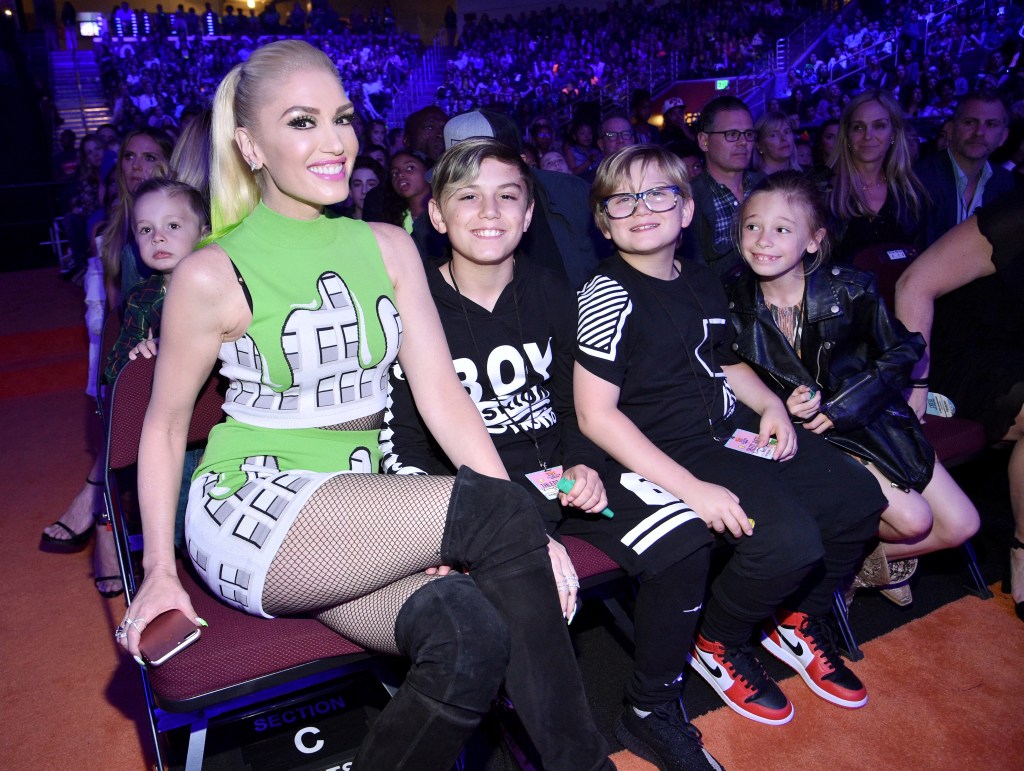 Singer/TV personality Gwen Stefani in the audience at Nickelodeon's 2017 Kids' Choice Awards at USC Galen Center on March 11, 2017 in Los Angeles, California.