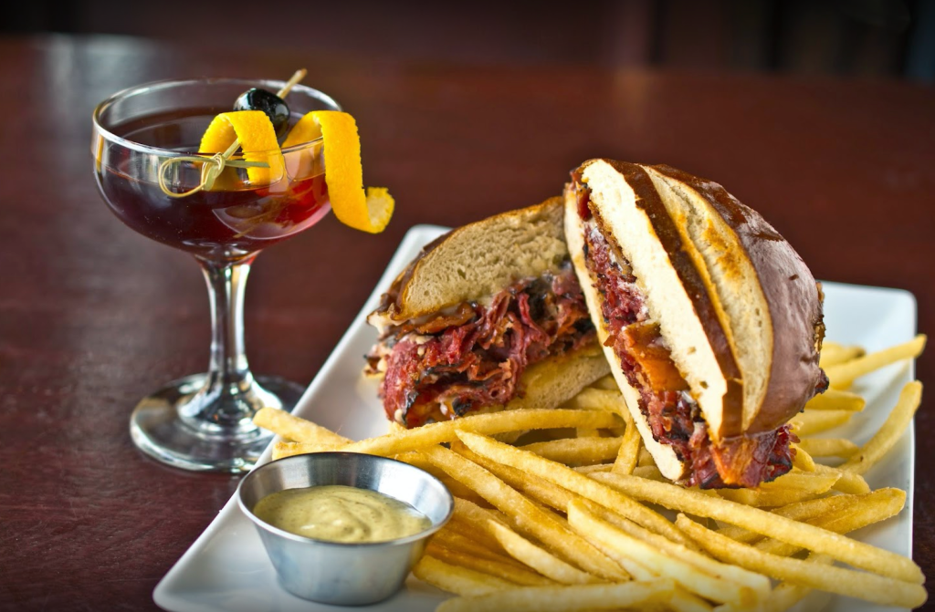 sandwich and drink at Prohibition