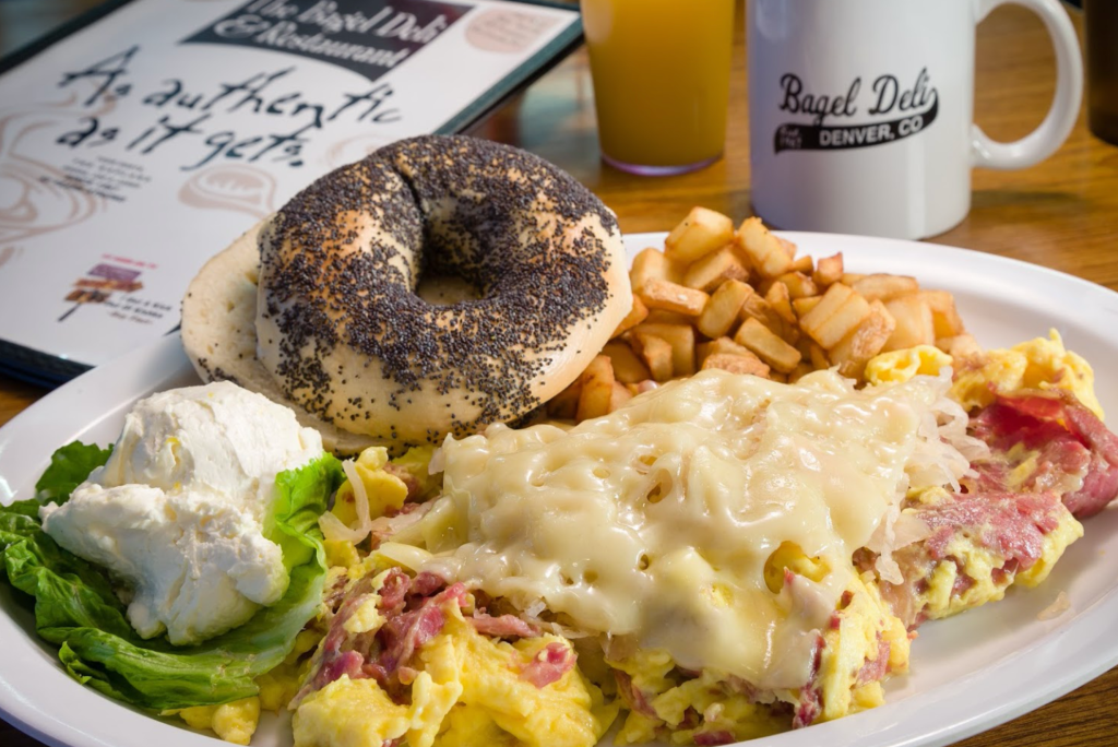 bagel and eggs at The Bagel Deli & Restaurant