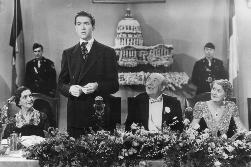 James Stewart, Beulah Bondi, Ruth Donnelly, and Guy Kibbee in Mr. Smith Goes to Washington (1939)