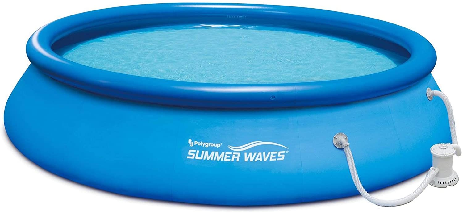 Summer Waves Quick Set 15ft x 36in Inflatable Swimming Pool Above Ground Pool with Filter Pump