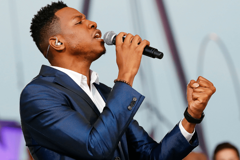  The Voice Season 12 winner Chris Blue performs at A Capitol Fourth at U.S. Capitol, West Lawn on July 4, 2017 in Washington, DC