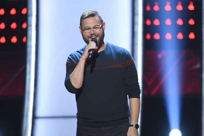 Todd Tilghman is pictured during his blind audition for 