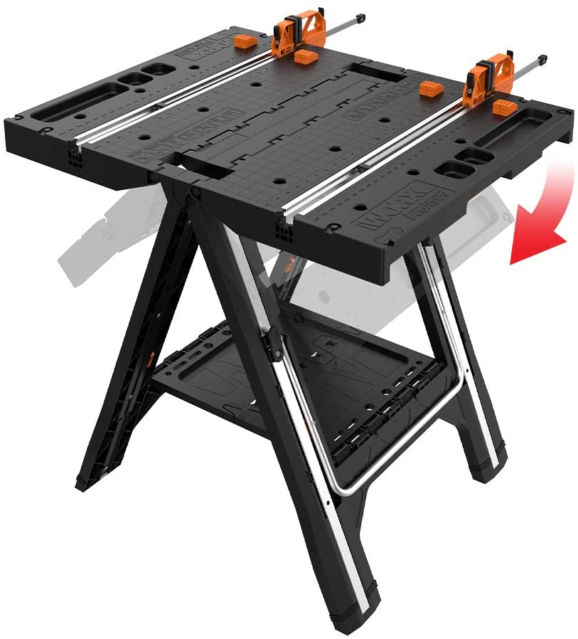 Worx WX051 Pegasus Multi-Function Folding Work Table & Sawhorse with Quick Clamps