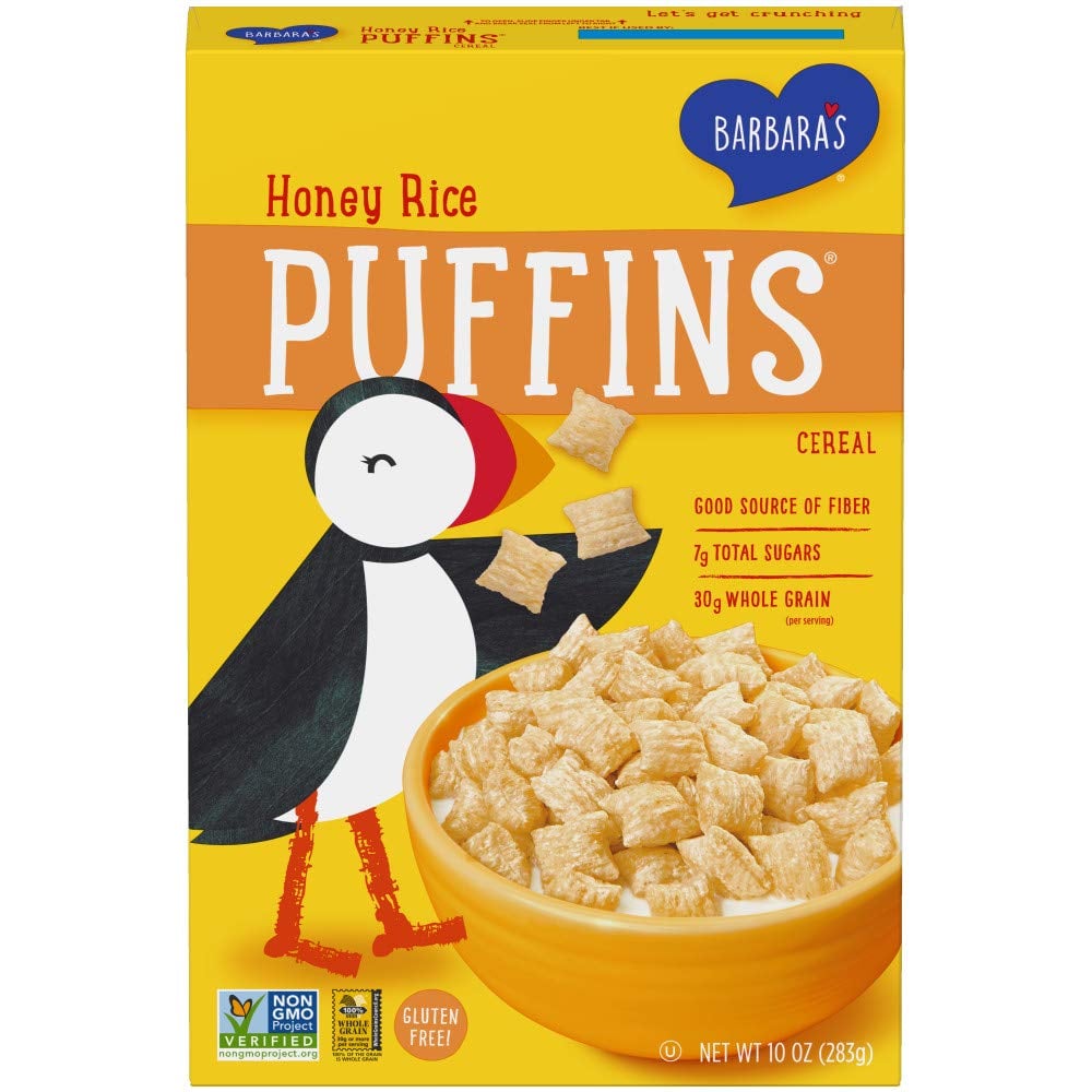 Barbara's honey rice puffins cereal