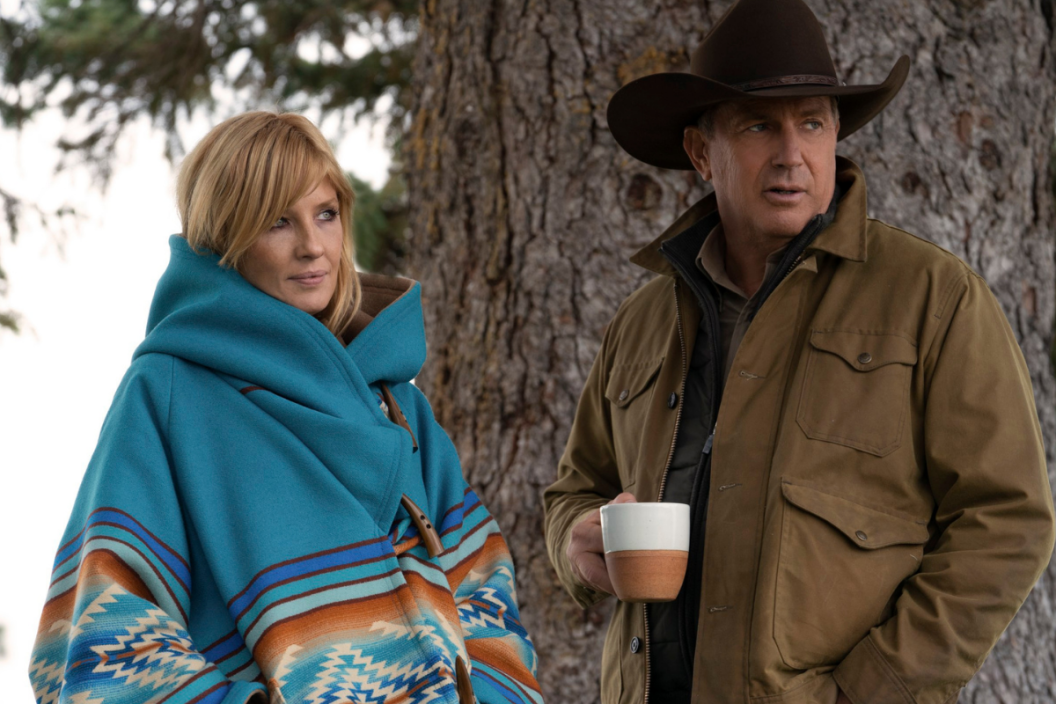 Kelly Reilly as Beth Dutton and Kevin Costner as John Dutton