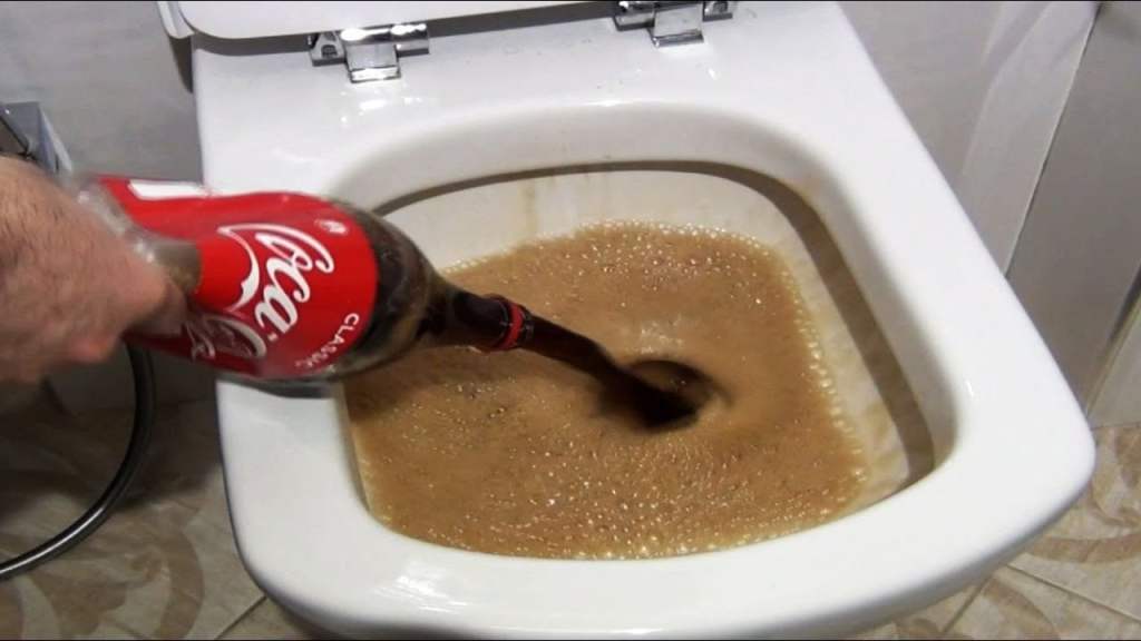 coca cola in toilet