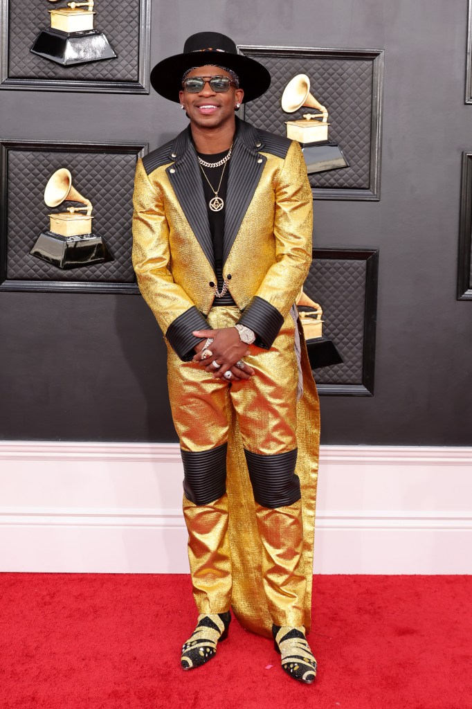 LAS VEGAS, NEVADA - APRIL 03: Jimmie Allen attends the 64th Annual GRAMMY Awards at MGM Grand Garden Arena on April 03, 2022 in Las Vegas, Nevada
