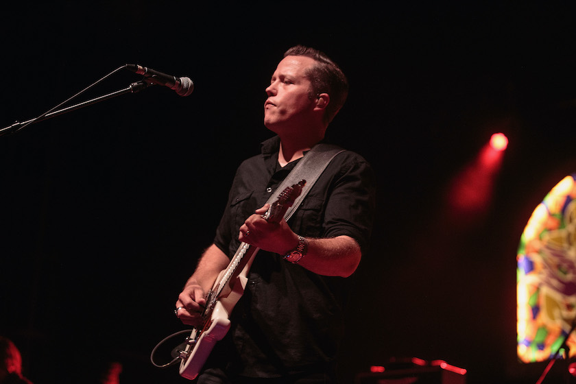 TUSCALOOSA, AL - OCTOBER 15: Jason Isbell performs at Tuscaloosa Amphitheater on October 15, 2015 in Tuscaloosa, Alabama.