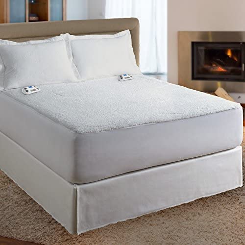 Serta | Luxurious Sherpa Plush Heated Electric Mattress Pad with Hypoallergenic Fill King