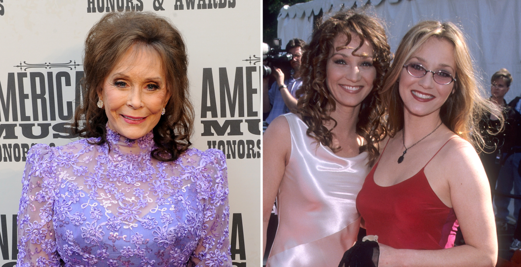 NASHVILLE, TN - SEPTEMBER 17: Singer-songwriter Loretta Lynn attends the 13th annual Americana Music Association Honors and Awards Show at the Ryman Auditorium on September 17, 2014 in Nashville, Tennessee and UNIVERSAL CITY, CA - APRIL 22: Country music duo The Lynns (Peggy Lynn and Patsy Lynn, Loretta Lynn's daughters) attend the 32nd Annual Academy of Country Music Awards on April 22, 1998 at Universal Amphitheatre in Universal City, California.