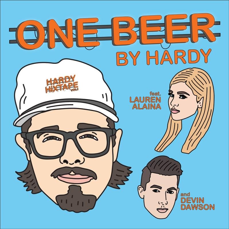 SIngle artwork for Hardy, Lauren Alaina and Devin Dawson's "One Beer."