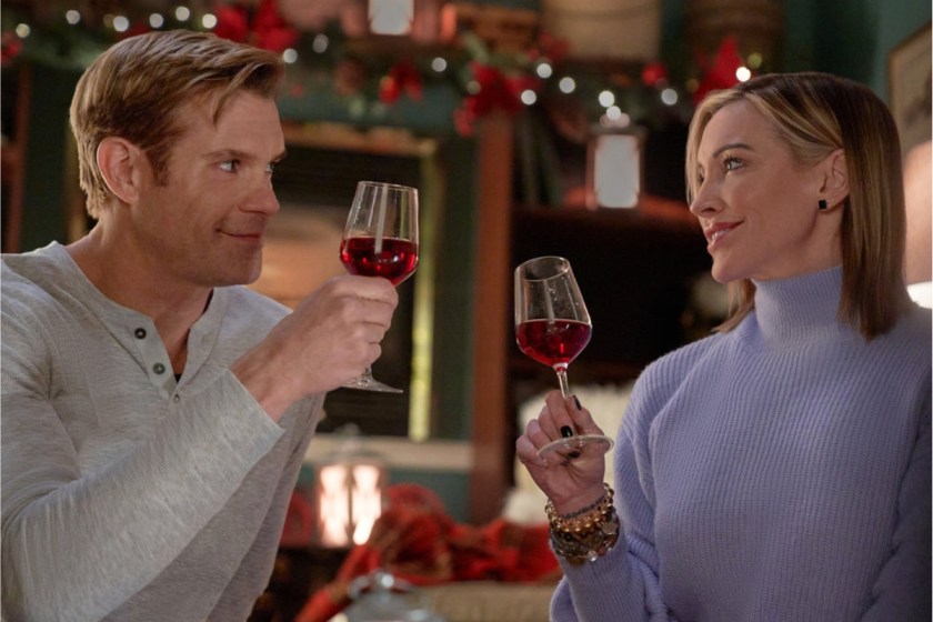 Stephen Huszar and Katie Cassidy in "A Royal Christmas Crush" (2023). (Johnson Production Group/Hallmark)