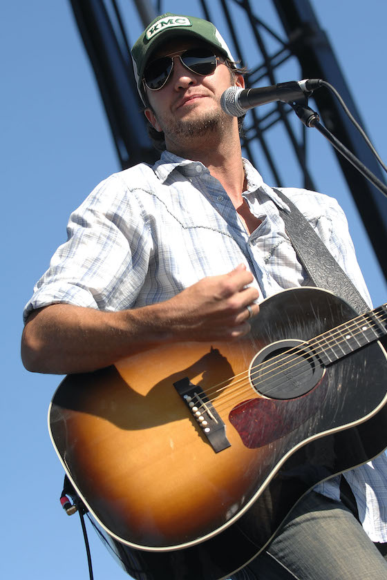Recording artist, Luke Bryan appears at The First Annual Big State Festival at The Texas World Speedway in Bryant College Station, Texas on October 13,2007.