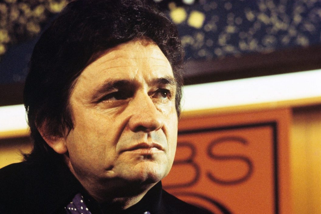 A portrait of Johnny Cash in 1972 in Amsterdam, Netherlands.