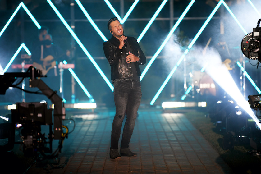 ARRINGTON, TENNESSEE - OCTOBER 21: In this image released on October 21, Luke Bryan performs onstage at the Sycamore Barn in Arrington, Tennessee for the 2020 CMT Awards broadcast on Wednesday October 21, 2020. 
