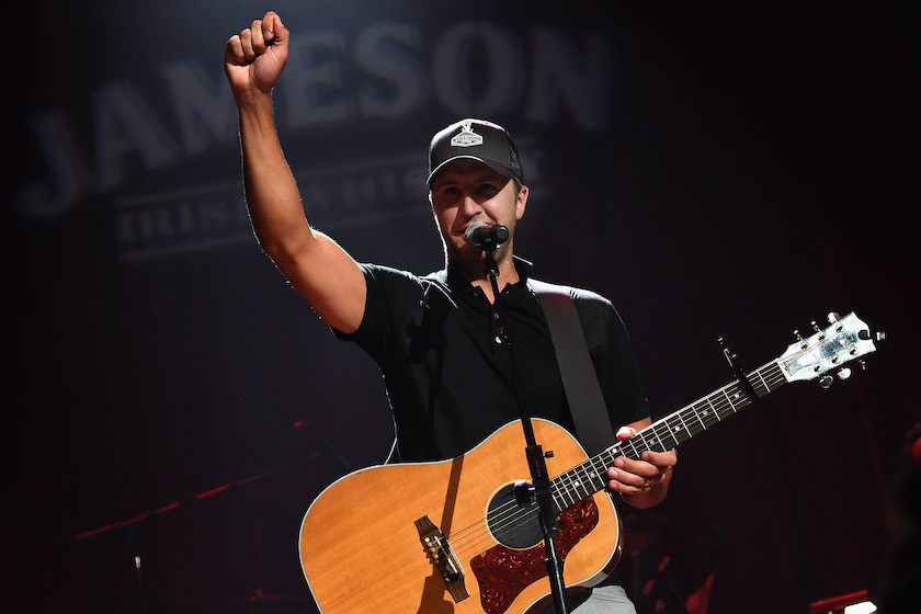 NASHVILLE, TN - MAY 12: Luke Bryan performs at "Georgia on My Mind, hosted by the Peach Pickers and Friends," a benefit for the Georgia Music Foundation at the Ryman Auditorium on May 12, 2015 in Nashville, Tennessee.