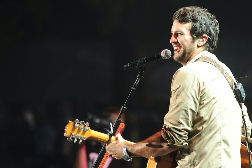 MANHATTAN, KS - JUNE 25: Recording Artist Luke Bryan performs during Country Stampede 2009 at Tuttle Creek State Park on June 25, 2009 in Manhattan, Kansas. 