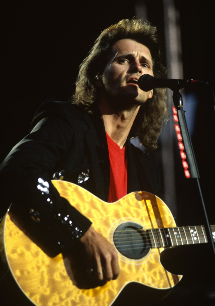 Marty Roe of Diamond Rio performs at Shoreline Amphitheatre on May 8, 1994 in Mountain View, California. 