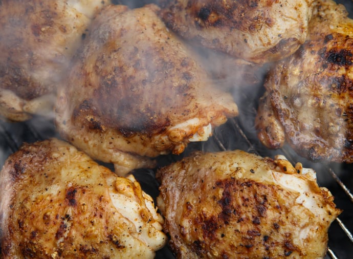 grill of chicken meat. 