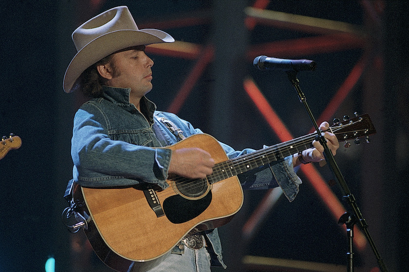 Memphis - October 08: Singer/Songwriter Dwight Yoakam performs during Elvis: The Tribute at The Pyramid Arena in Memphis Tennessee October 08, 1994 