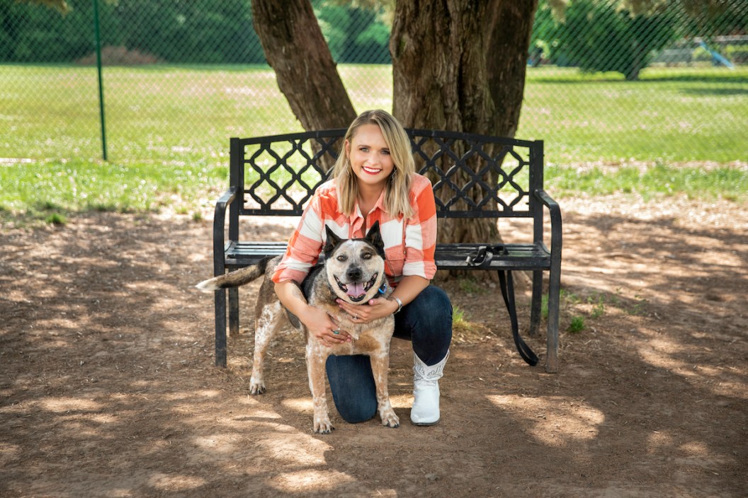 Miranda Lamber with one of her beloved shelter pups.