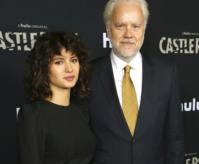 Tim Robbins and Gratiela Brancusi attend the LA Premiere of Hulu's "Castle Rock" Season 2