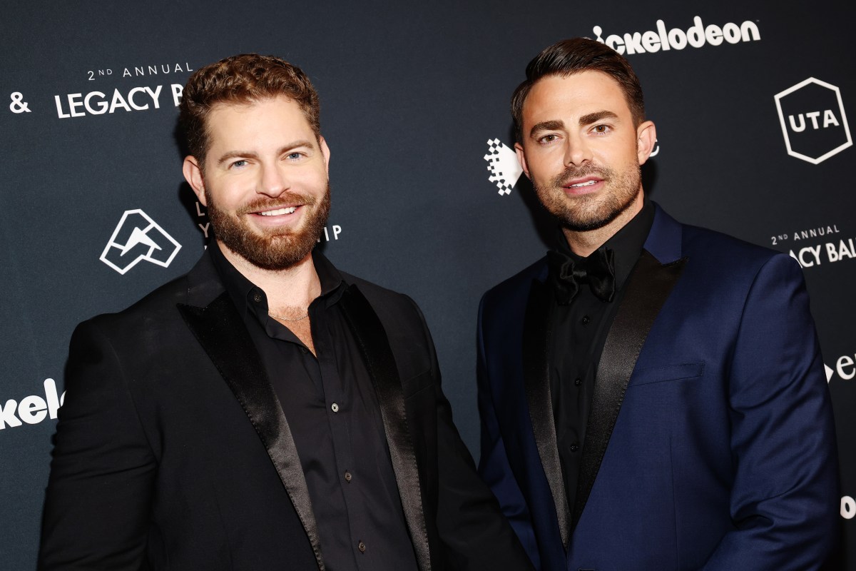 BEVERLY HILLS, CALIFORNIA - OCTOBER 15: (L-R) Jaymes Vaughan and Jonathan Bennett attend the 13th Annual Thirst Gala & 2nd Annual Legacy Ball at The Beverly Hilton on October 15, 2022 in Beverly Hills, California.
