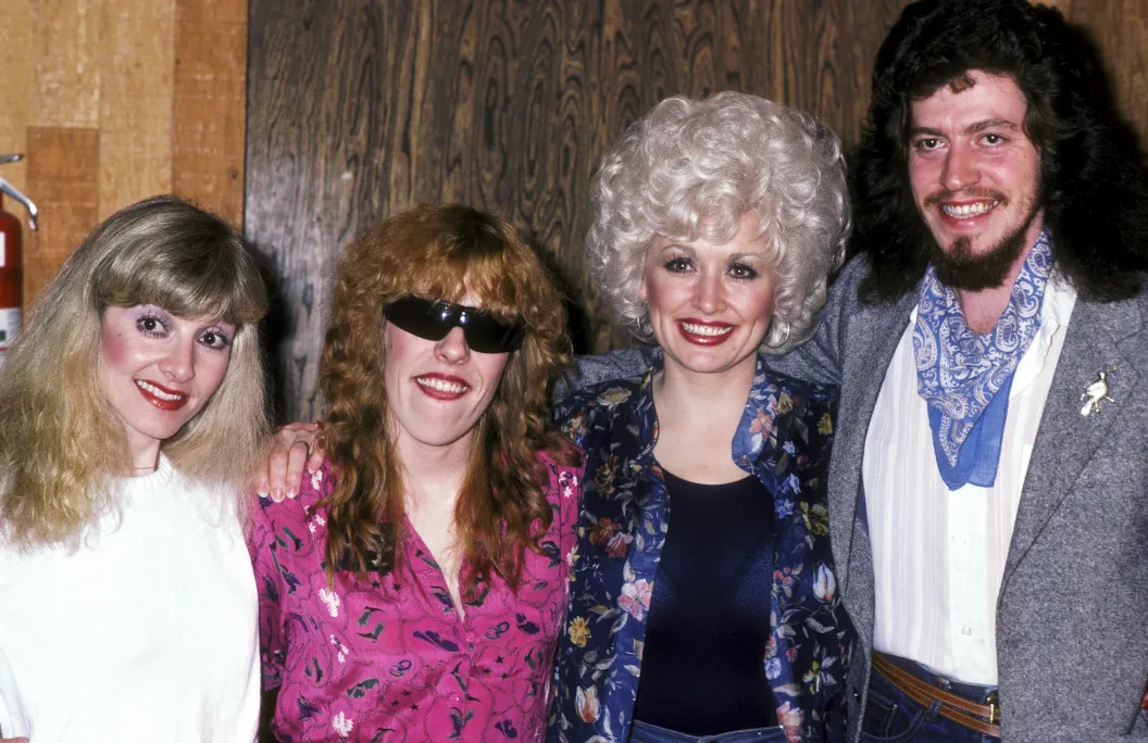 Musicians Stella Parton, Freida Parton, Dolly Parton, and Floyd Parton at Bearsville Studios in North Hollywood, California for the recording of Freida Parton's Self-Titled Album-'Freida Parton' on January 15, 1981 .