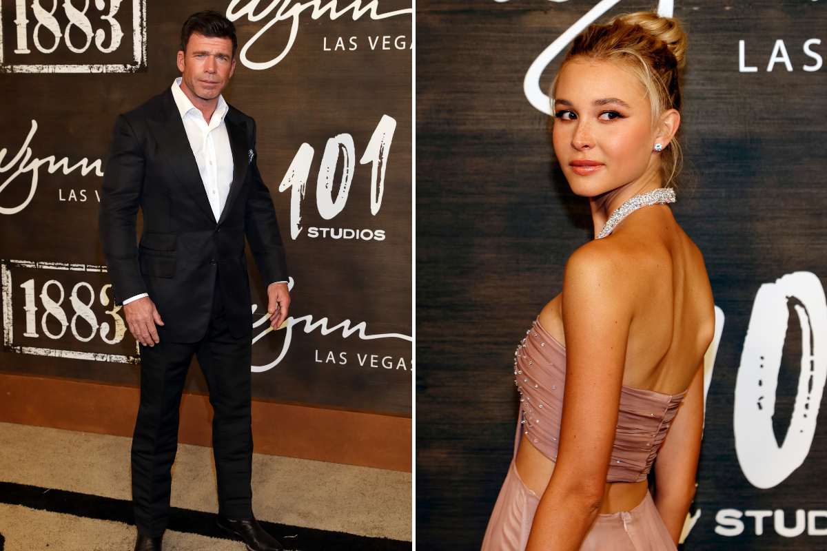 Director Taylor Sheridan attends the world premiere of "1883" / Isabel May arrives at the world premiere of "1883"