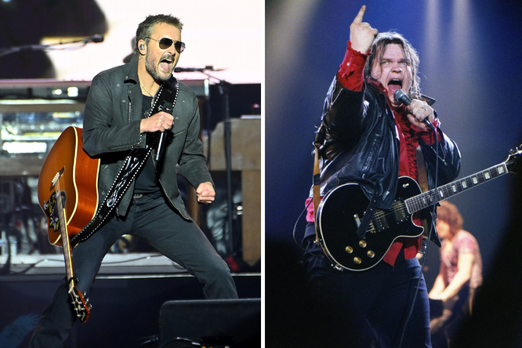 Live performance shots of Eric Church and Meat Loaf