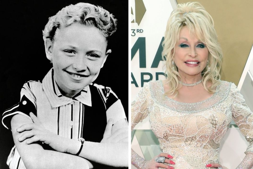 photo of Dolly in 1955/ Photo of Dolly Parton in 2019