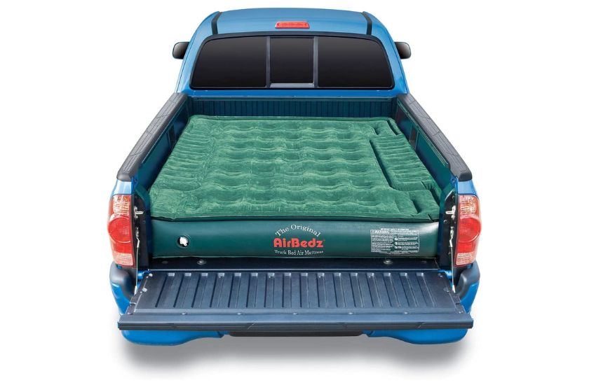 truck bed mattress in truck bed