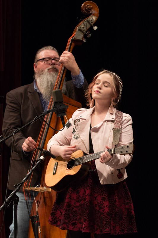 EmiSunshine and her father, Randall Hamilton, on Song of the Mountains.