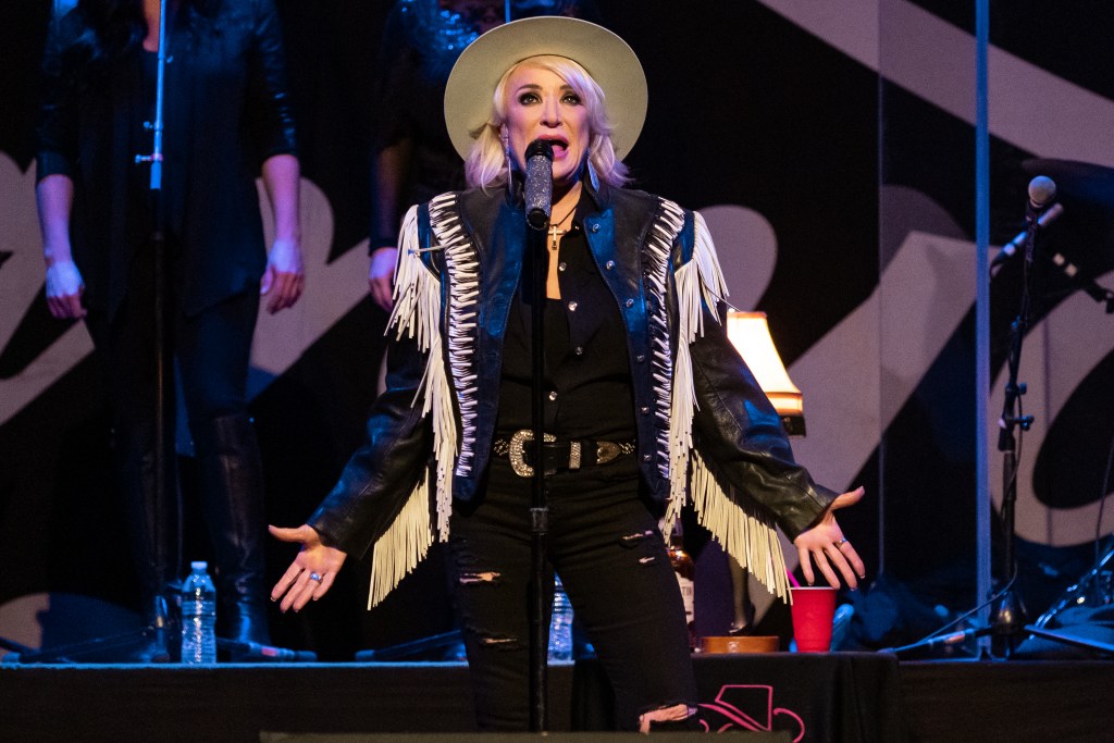 Tanya Tucker performs at The Barns at Wolf Trap in Vienna, VA. Tucker's 2019 album, While I'm Livin, won Best Country Album at this years Grammy Awards. (Photo by Kyle Gustafson / For The Washington Post via Getty Images)