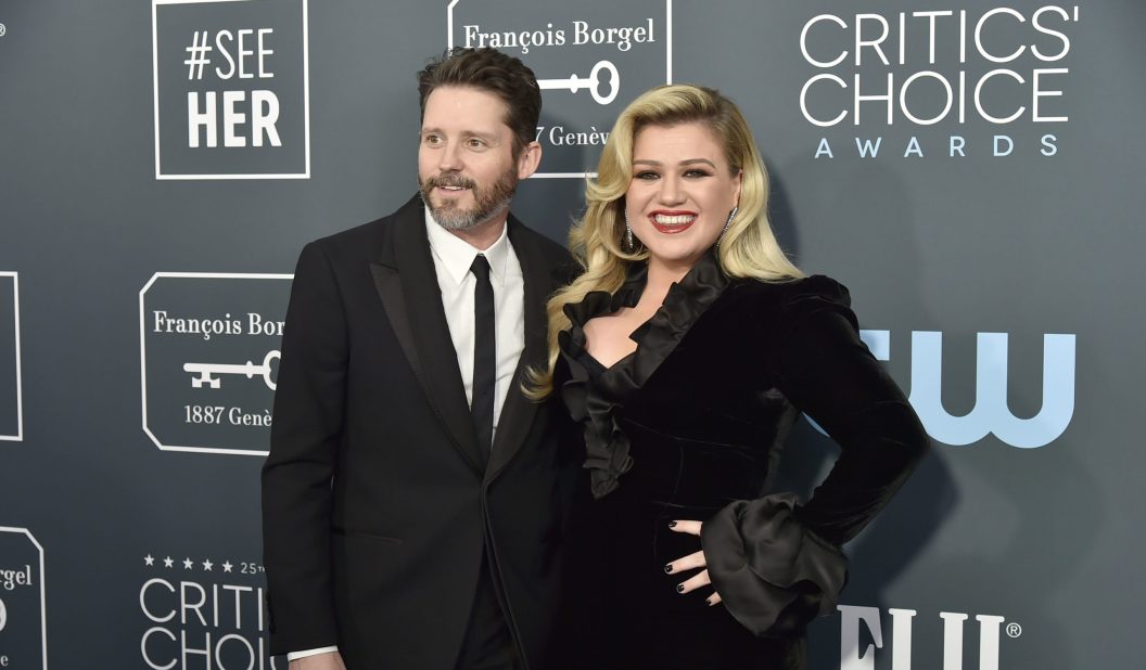 Brandon Blackstock and Kelly Clarkson during the arrivals for the 25th Annual Critics' Choice Awards at Barker Hangar on January 12, 2020 in Santa Monica, CA.