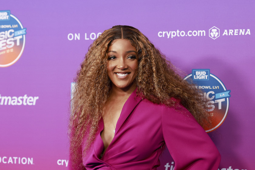 Mickey Guyton attends the Bud Light Super Bowl Music Festival held at Crypto.com Arena on February 11, 2022 in Los Angeles.