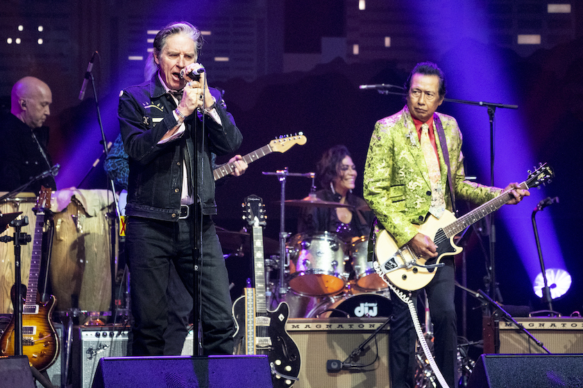 (L-R) John Doe, Sheila E and Alejandro Escovedo perform during the Austin City Limits Hall of Fame Induction Ceremony and Celebration at ACL Live on October 28, 2021 in Austin, Texas. 