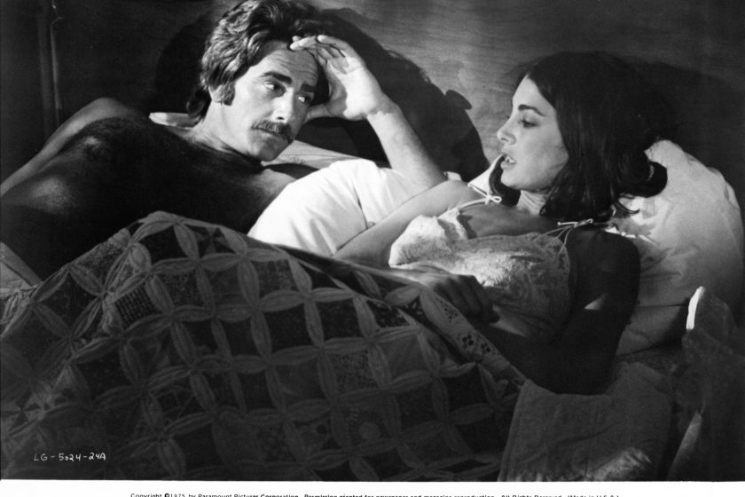 Sam Elliott and Anne Archer in bed together in a scene from the film 'Lifeguard', 1976. (Photo by Paramount/Getty Images)