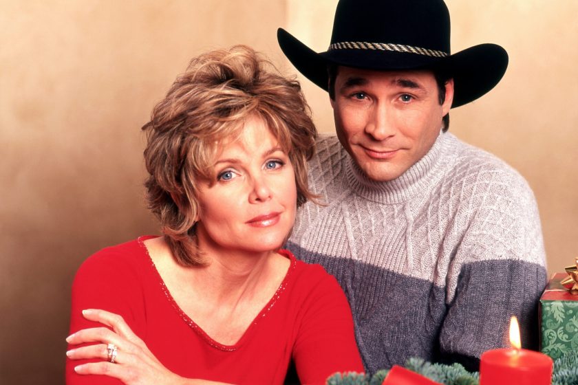 LOS ANGELES, CA - NOVEMBER, 1999: Country singer Clint Black poses for a portrait with his wife Lisa Hartman Black in November, 1999 in Los Angeles, California.