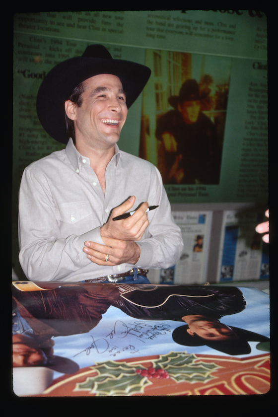 (Original Caption) : 1994-Photo shows Clint Black as he signs autographs for fans in Nashvillle, TN. 
