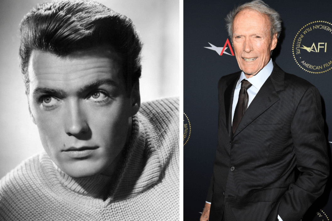 American actor Clint Eastwood, circa 1955. (Photo by Silver Screen Collection/Getty Images)/ Clint Eastwood attends the 20th Annual AFI Awards at Four Seasons Hotel Los Angeles at Beverly Hills on January 03, 2020 in Los Angeles, California. (Photo by Jon Kopaloff/FilmMagic)