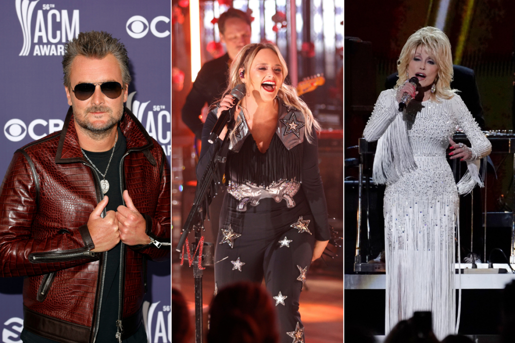 Eric Church attends the 56th Academy of Country Music Awards / Miranda Lambert performs during the New Year's Eve Live Nashville's Big Bash at Casa Rosa / Dolly Parton performs onstage at the 53rd annual CMA Awards